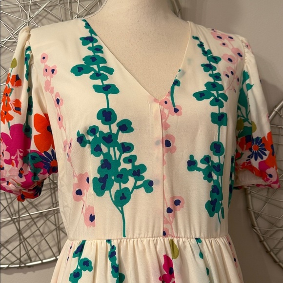 Donna Morgan Floral V-Neck Midi Dress - Picture 4 of 7